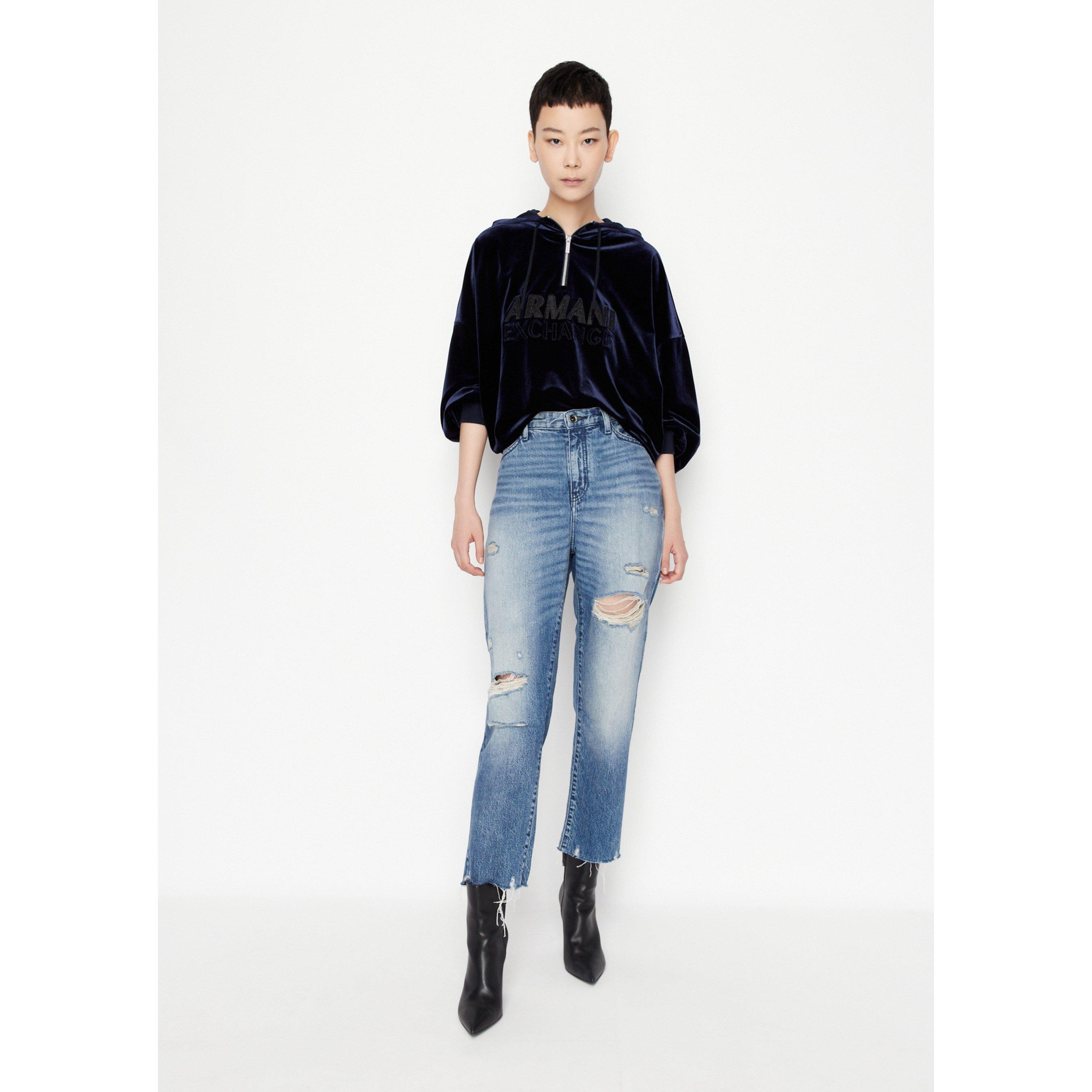 Armani Exchange Distressed Straight Jeans