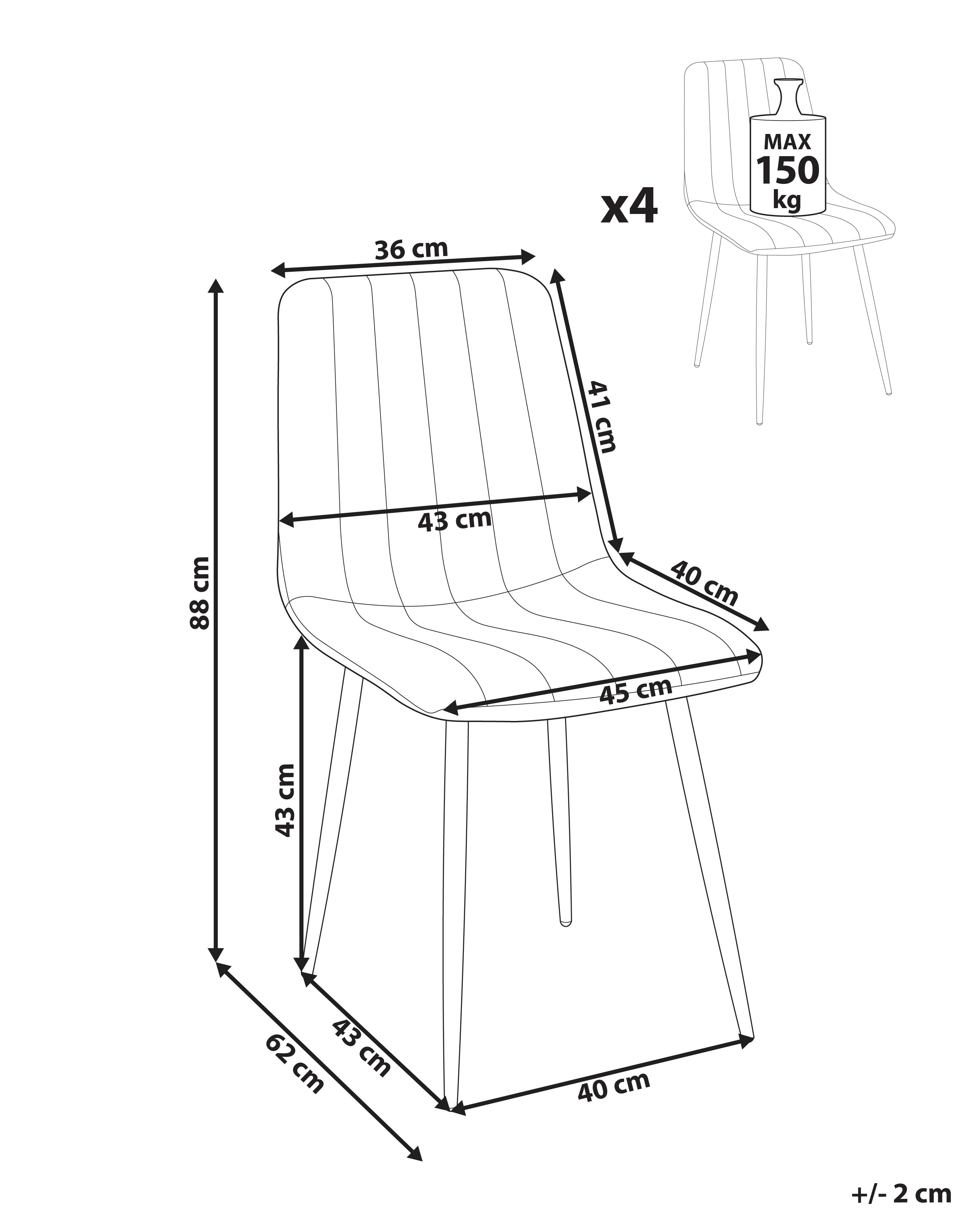 Set van 4 eetkamerstoelen KALISPELL Fluweel Olijfgroen