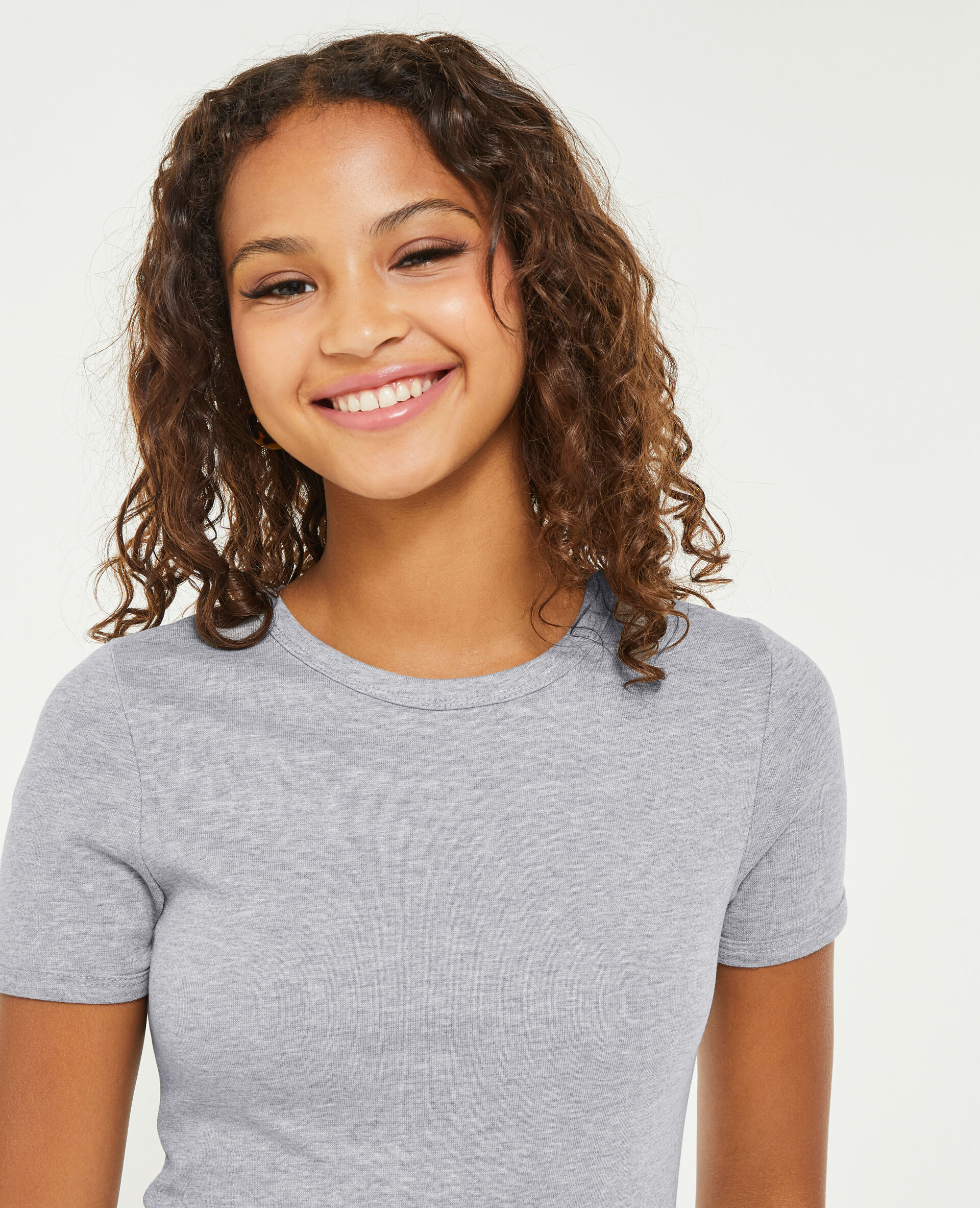 T-shirt col rond - Gris
