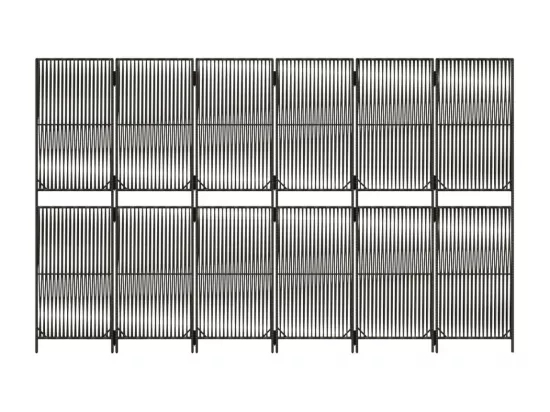 Cloison de séparation 6 panneaux gris résine tressée