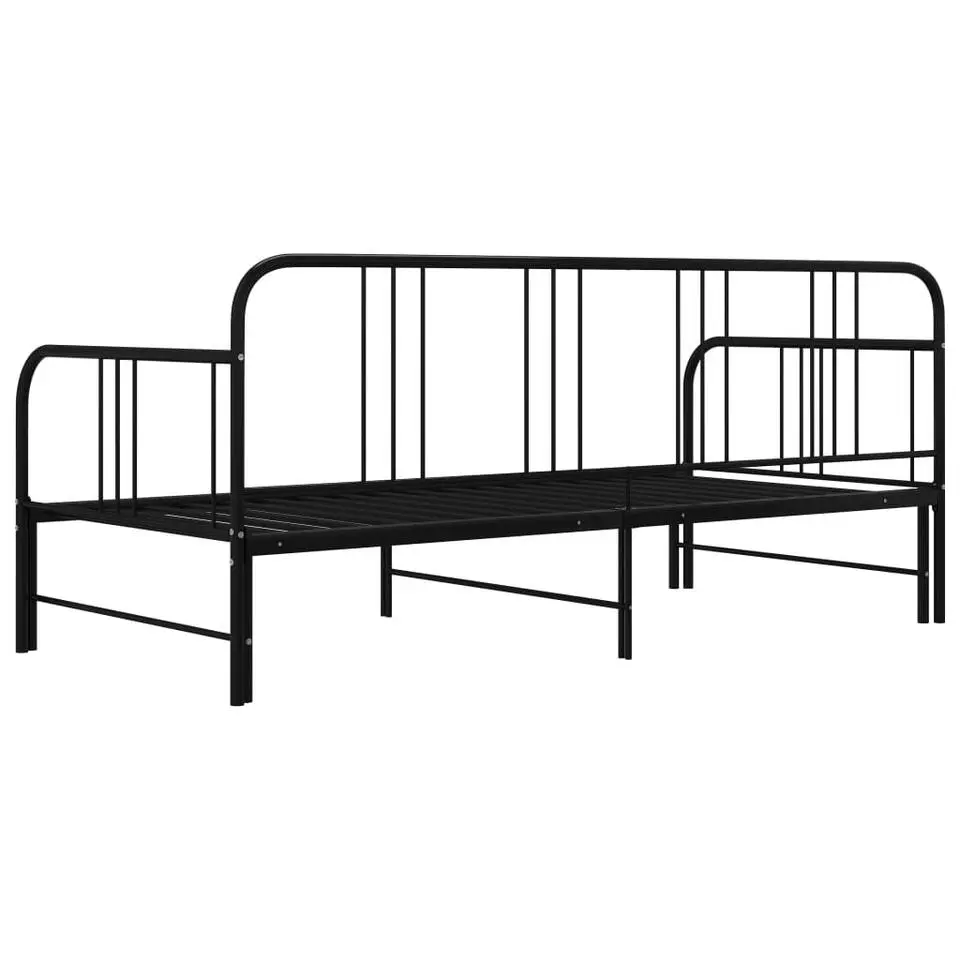 vidaXL - Onderschuifbed - Zwart - Metaal - 90x200 cm