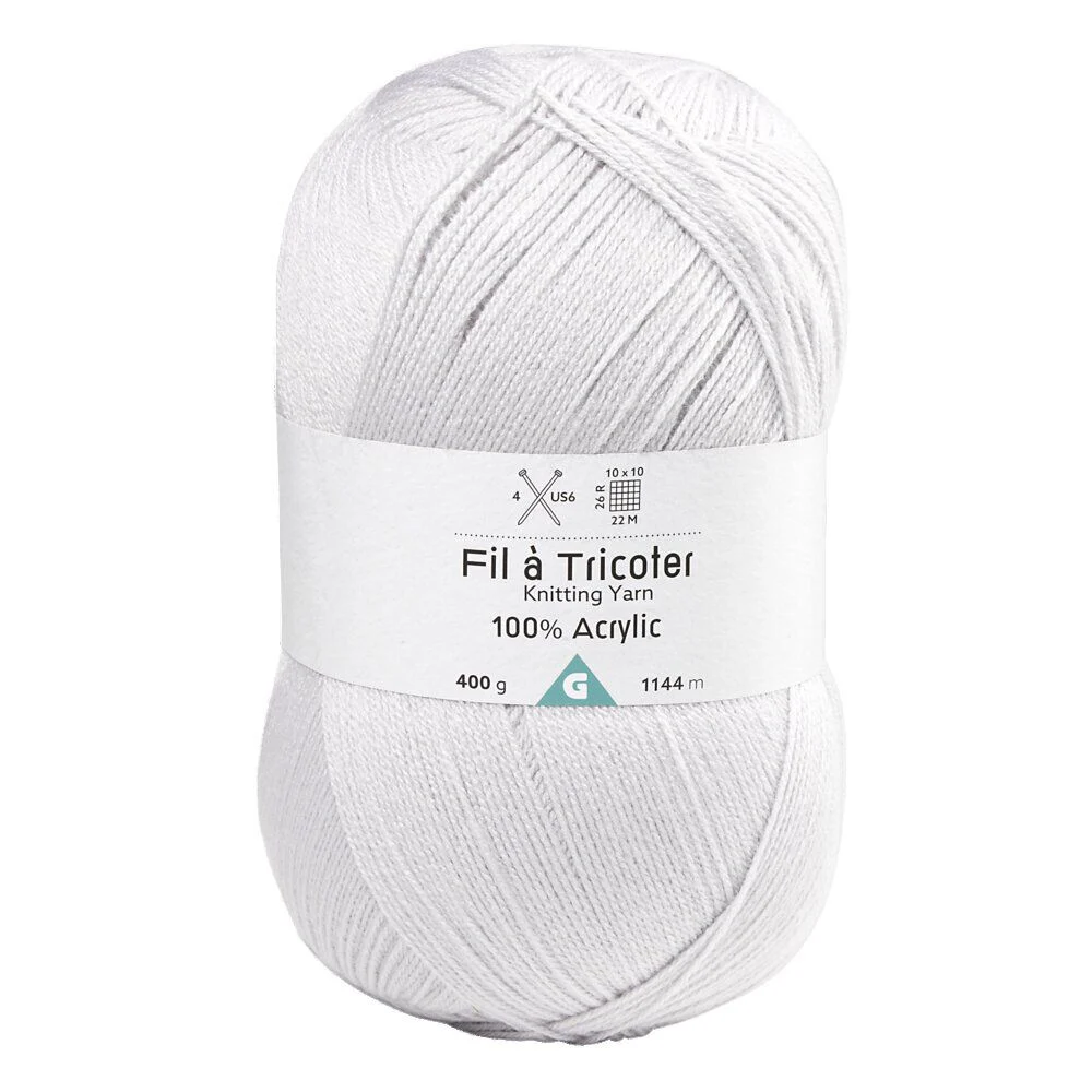 Fil à tricoter acrylique pelote 400gr - 4 modèles