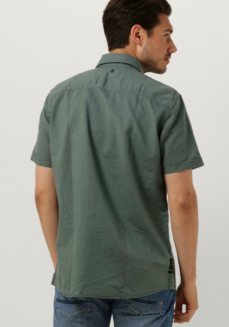 PME LEGEND groene pme legend casual overhemd short sleeve shirt ctn linen cargo walker