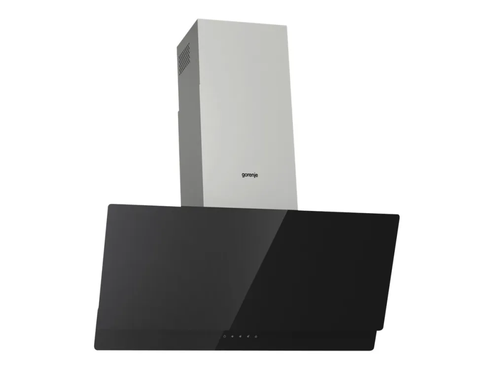 Gorenje Essential WHI949EXBG - Hætte - skorsten vinklet - bredde: 90 cm - dybde: 33.5 cm - udtrækning og recirkulation (-) - med intern motor - rustfrit stål/sølv