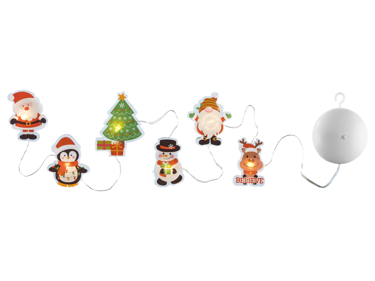 Kerstraam stickers met verlichting