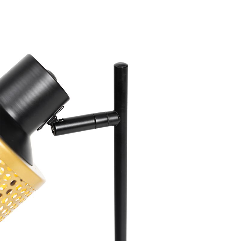 Industriële tafellamp zwart met goud - Kayden