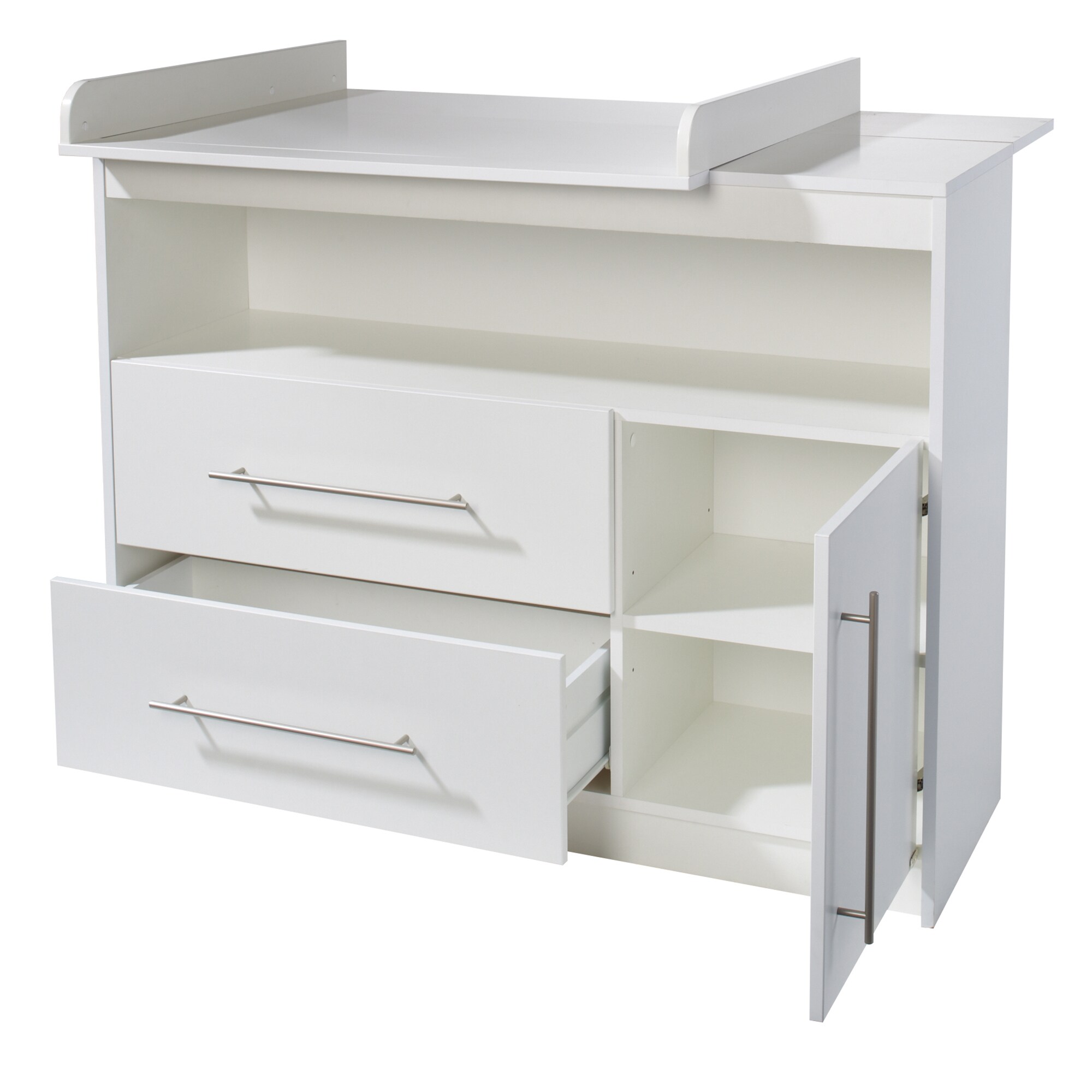 Wickelkommode 'Maren', mit abnehmbarem Wickelansatz, breit, 2 Schubladen, Wickelhöhe 90,5 cm