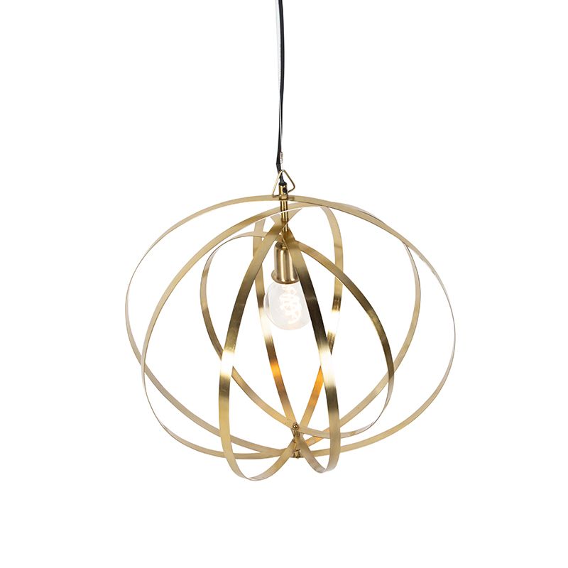 Vintage hanglamp messing draaibaar - Rings