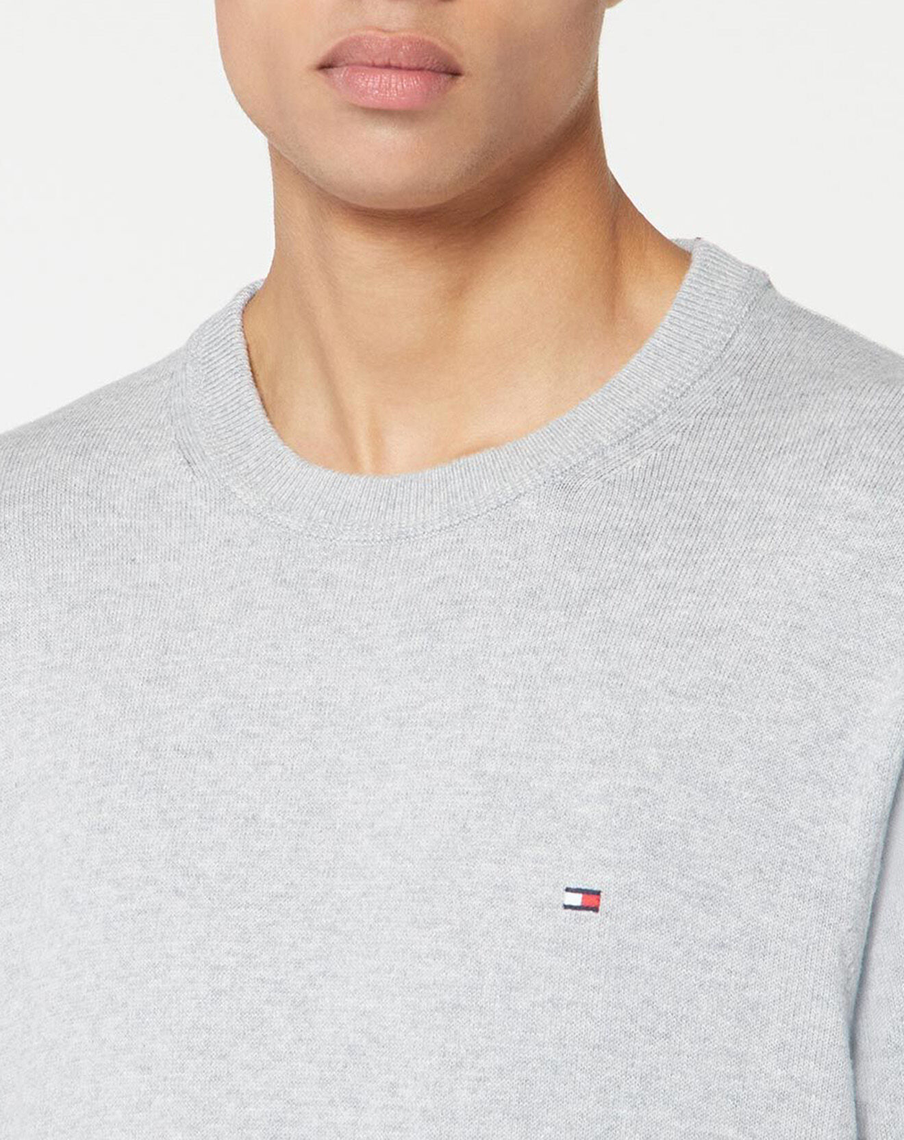 Tommy Hilfiger Pull en Cachemire mélangé Pima gris clair
