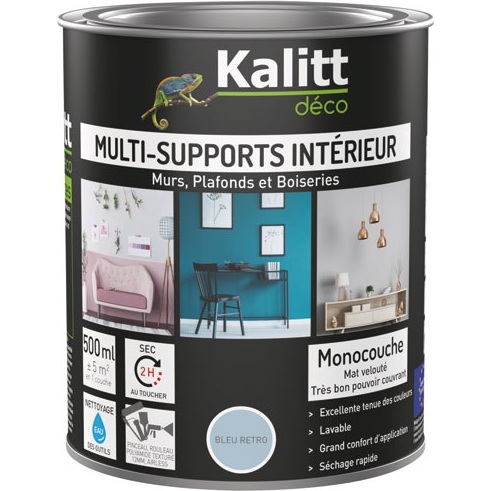 Peinture multi-supports 0,5 L Acrylique Mat - Bleu Rétro