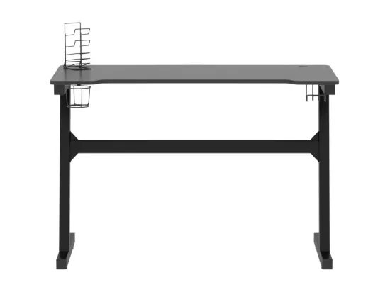 Bureau de jeu à LED en forme de Z noir 110x60x75 cm