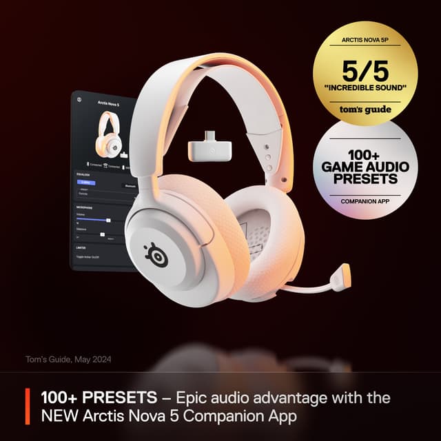SteelSeries Arctis Nova 5 gaminghøretelefoner (Pc, hvid)
