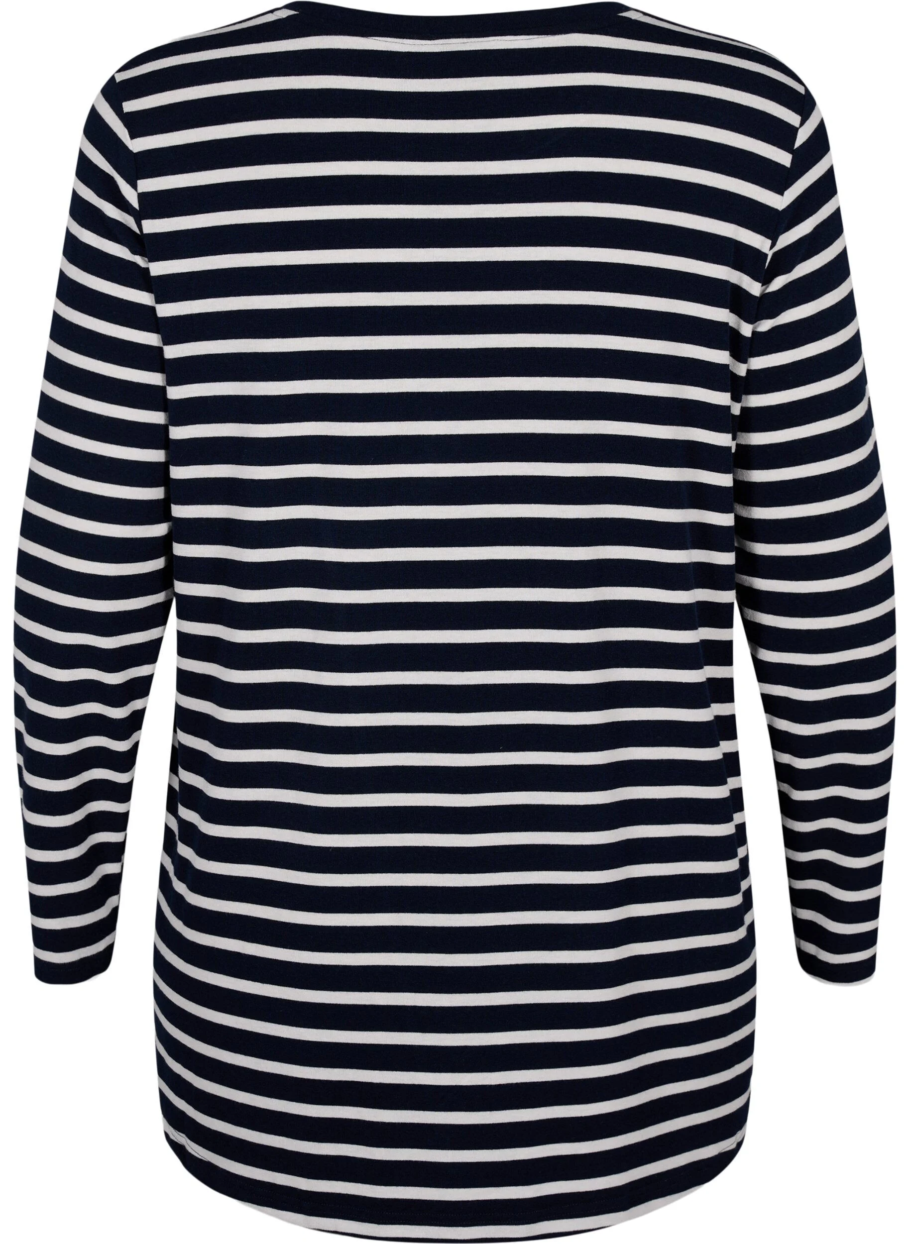 Langærmet bluse med striber