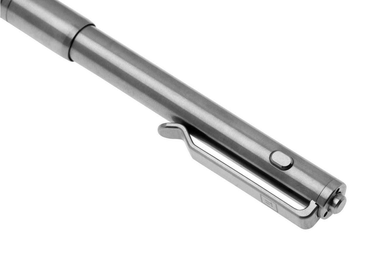 Big Idea Design Dual Side Click Pen DSC-RW Raw Titanium, auto adjusting everyday carry pen