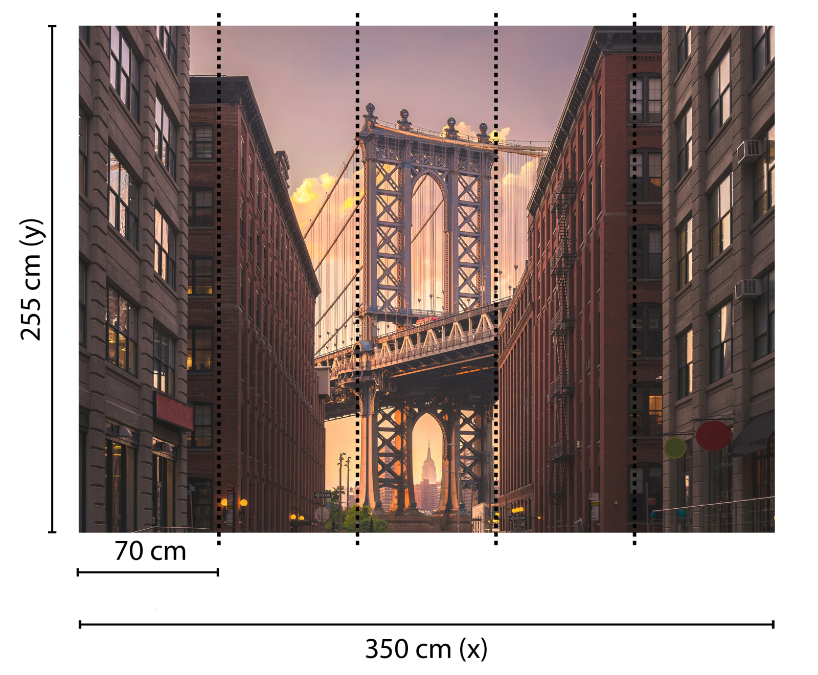 Fototapete DESIGNWALLS - braun-grau - Brooklyn Bridge - 2,55 Meter