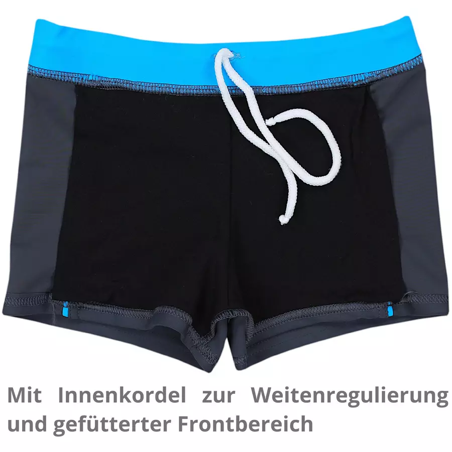Aquarti Jungen Kinder Badehose Seitliche Paspel blau