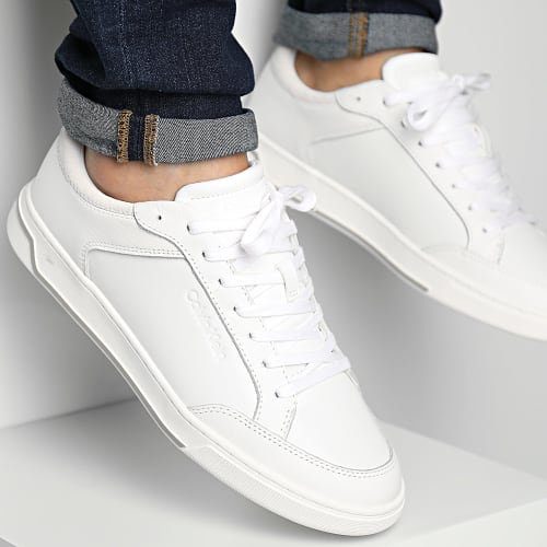 Baskets Low Top Lace Up Leather 1455 White Feather Grey