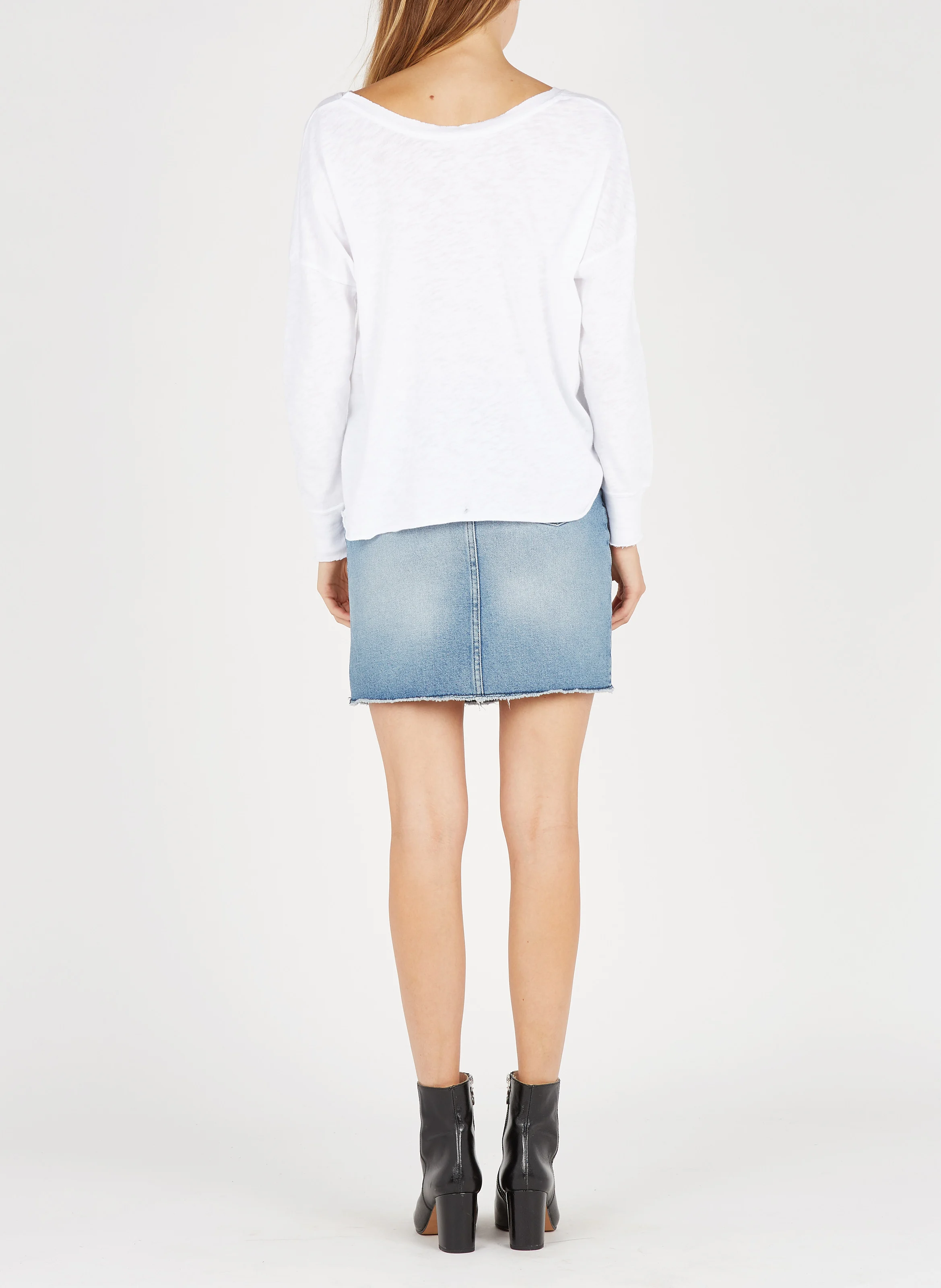 SONOMA - Tee-shirt col bateau en coton | Blanc