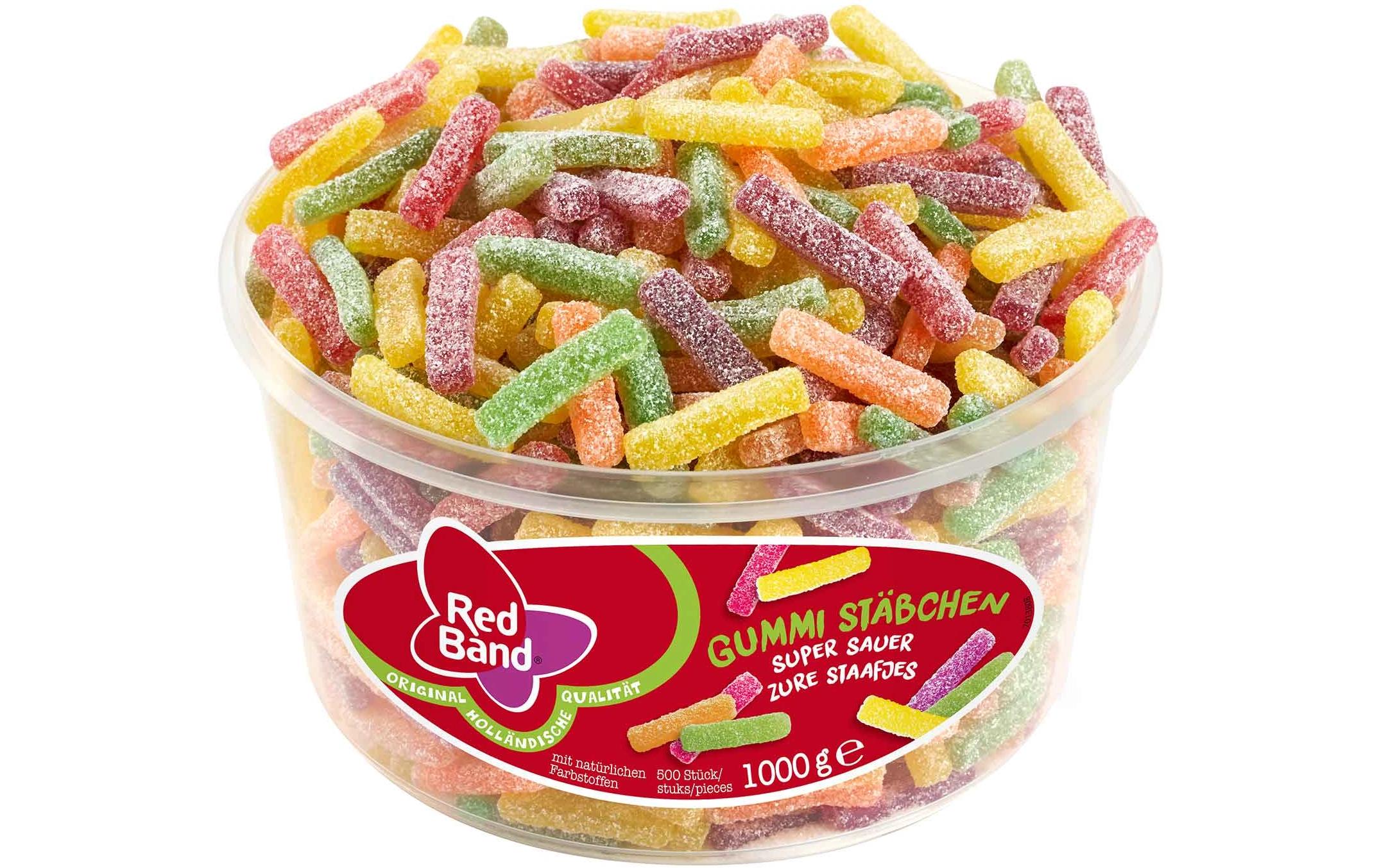 Gummi Stäbchen 1000 gExtrasaure gezuckerte Fruchtgummi-Stäbchen