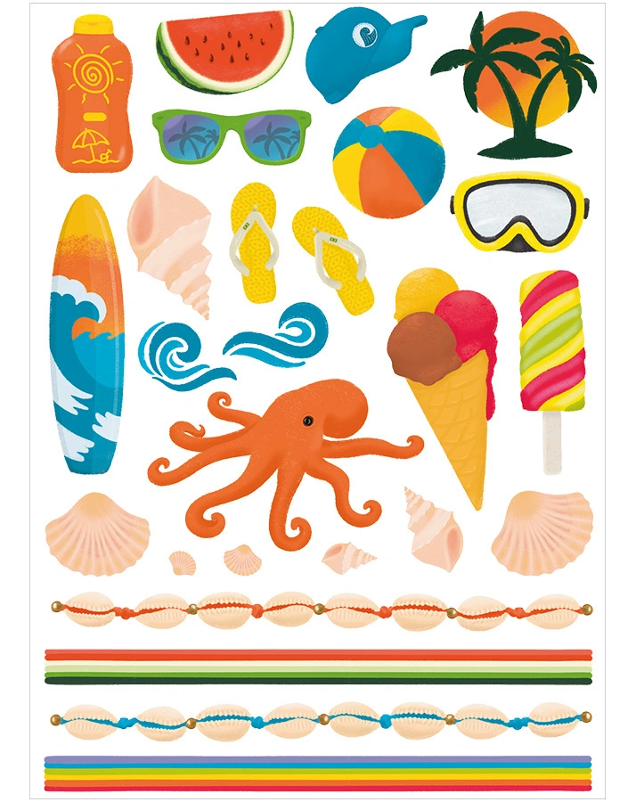 Klebetattoos SONNE, STRAND & MEHR 2er Pack