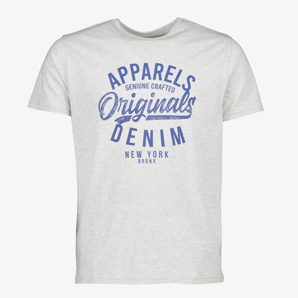 Unsigned heren T-shirt grijs met tekstopdruk