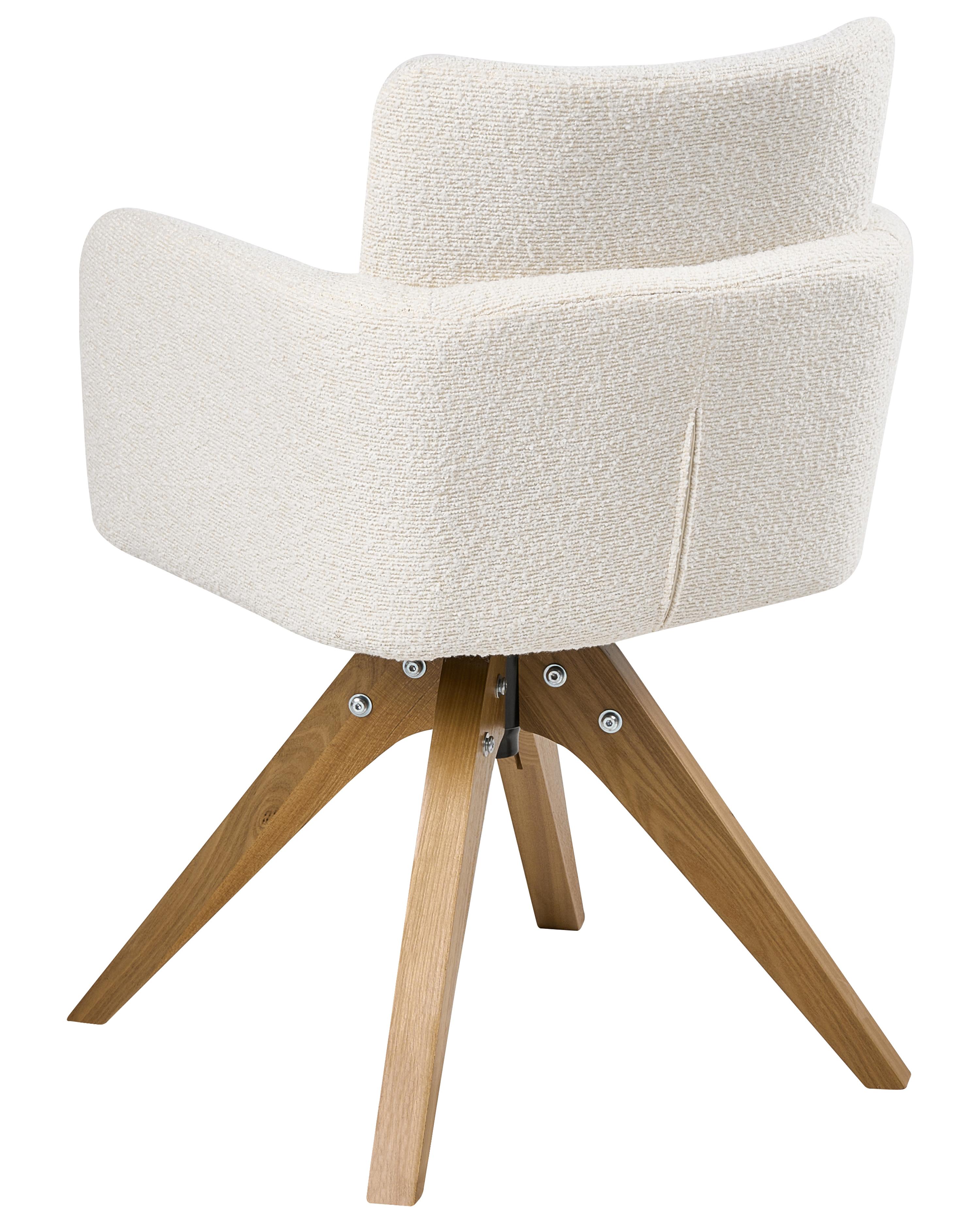 Set van 2 eetkamerstoelen draaibaar EVELYN Bouclé Gebroken wit