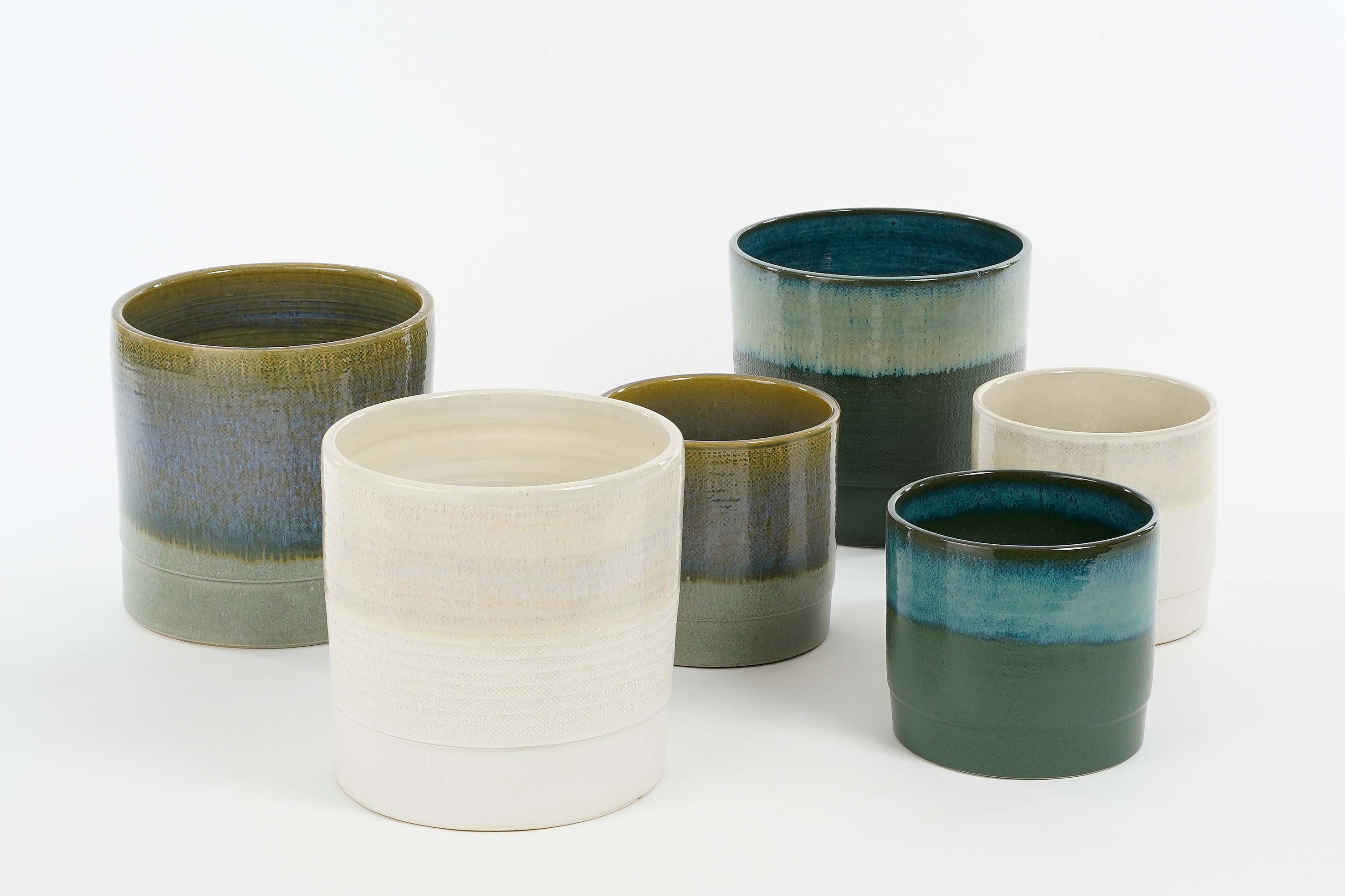 Mica decorations - cache-pot en terre cuite bleu foncé d22