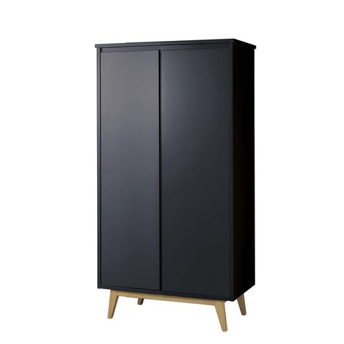 Chambre TRIO Lit 120x60 + Commode + Armoire 2P PURE Black - PERICLES