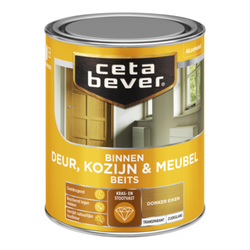 CetaBever Deur, Kozijn & Meubelbeits zijdeglans transparant donker eiken 750 ml