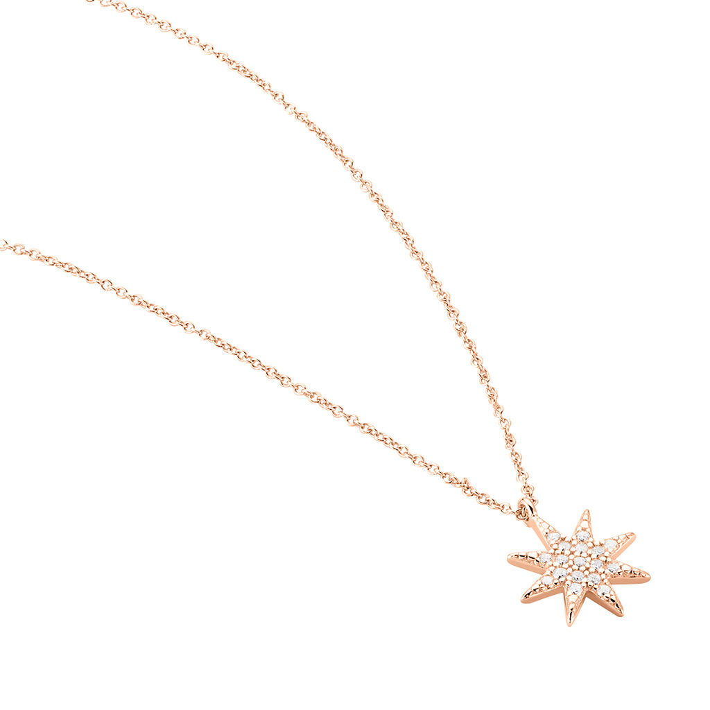 Collier Sarida Argent Rose Oxyde De Zirconium