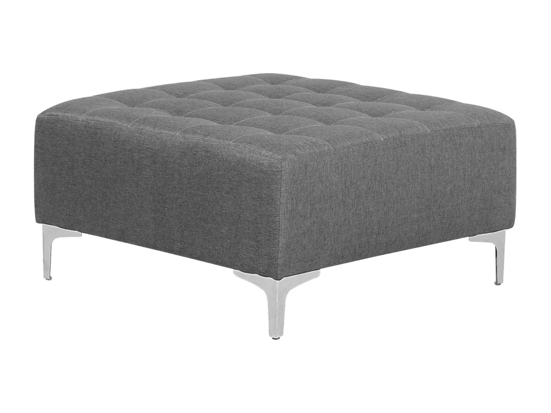 Canapé panoramique convertible en tissu gris clair 5 places avec pouf ABERDEEN