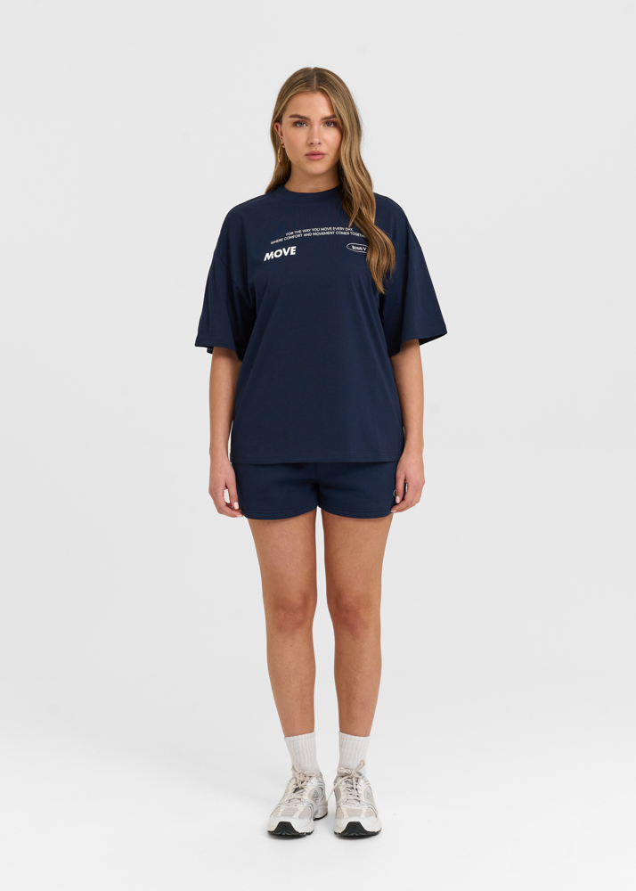 Move t-shirt donkerblauw