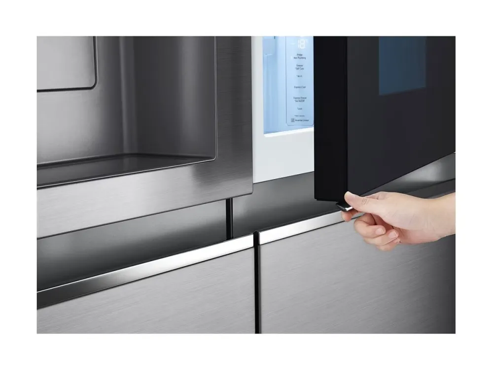 LG GSXV91PZAE - Køleskab/fryser - side-by-side med vanddispenser, isdispenser - Wi-Fi - bredde: 91.3 cm - dybde: 73.5 cm - højde: 179 cm - 635 liter - Klasse E - skinnende stål