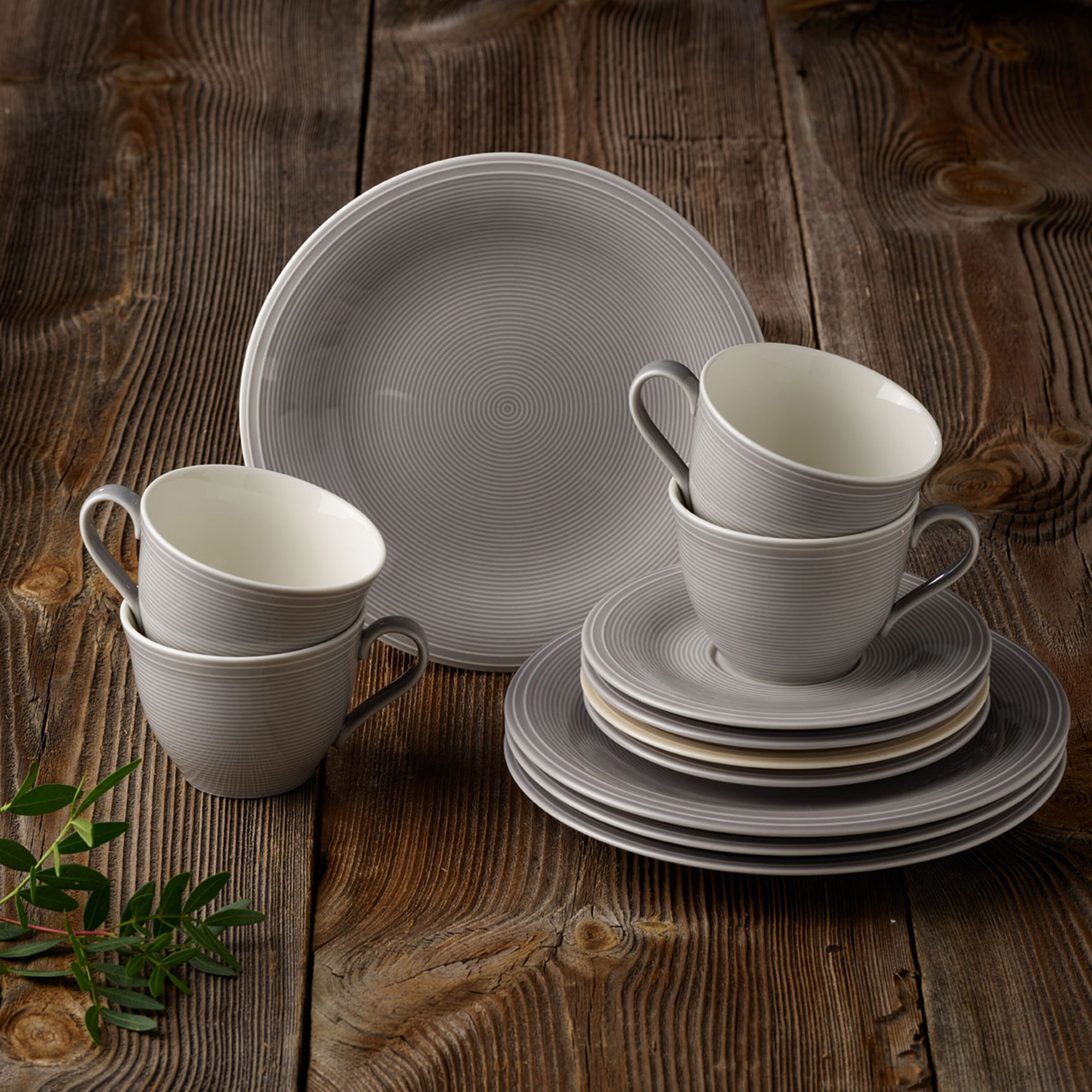 Color Loop Appetizer and dessert plate Grey, 8.4'', Premium Porcelain