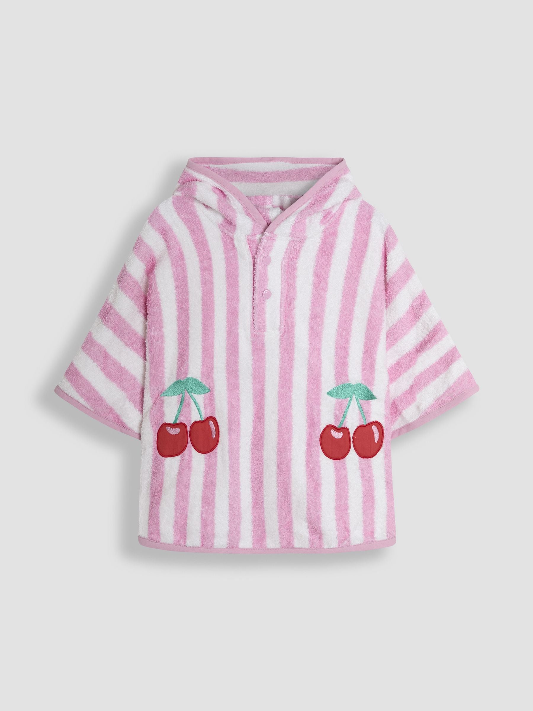 Lichtroze - JoJo Maman Bébé 100% Cotton Butterfly Towelling Poncho