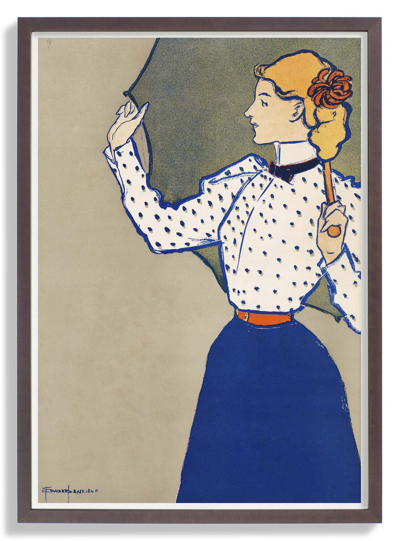 Frau, die Regenschirm nr. 2 von Edward Penfield