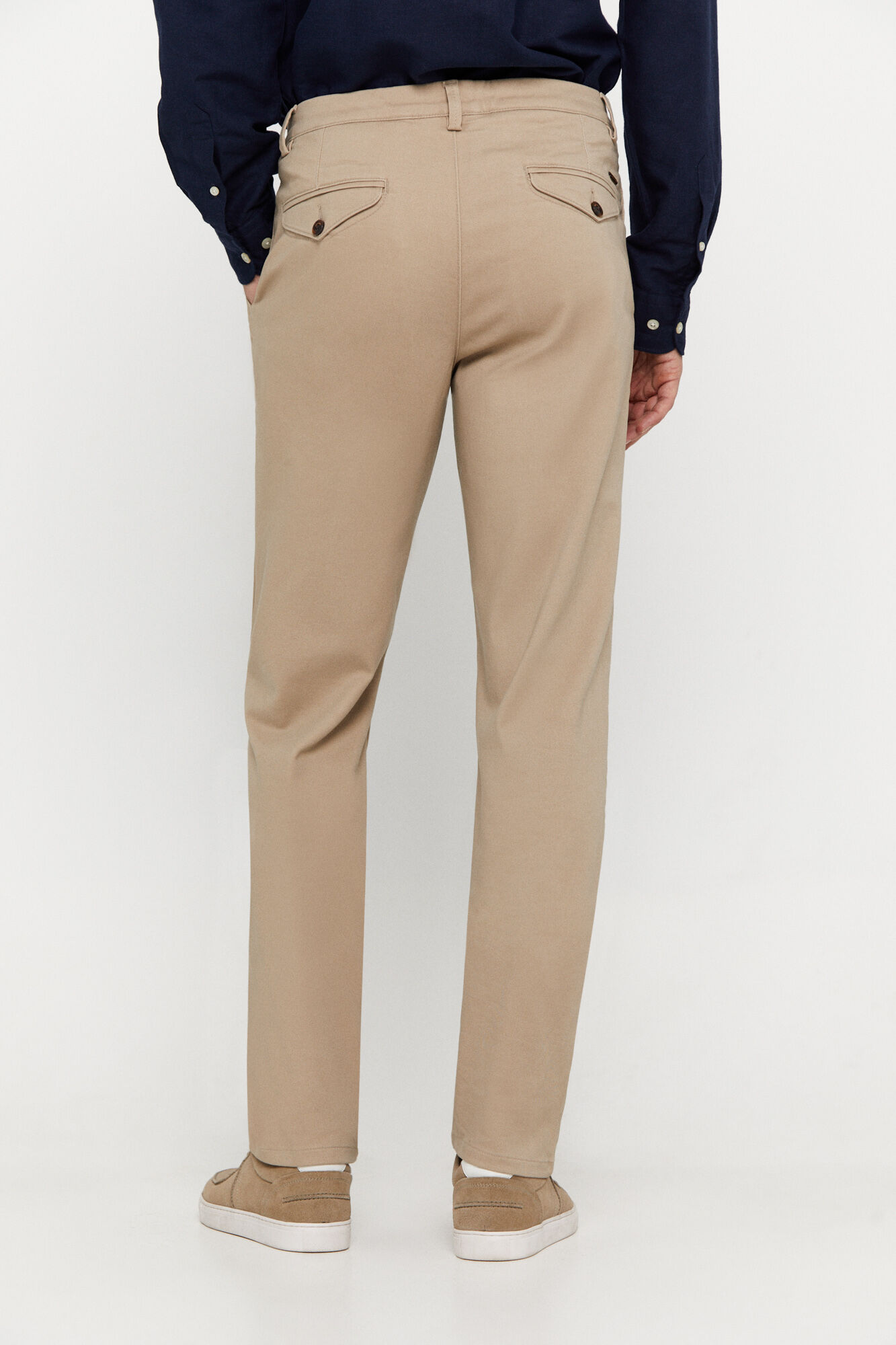 Calça chino confortável de corte regular - Bege