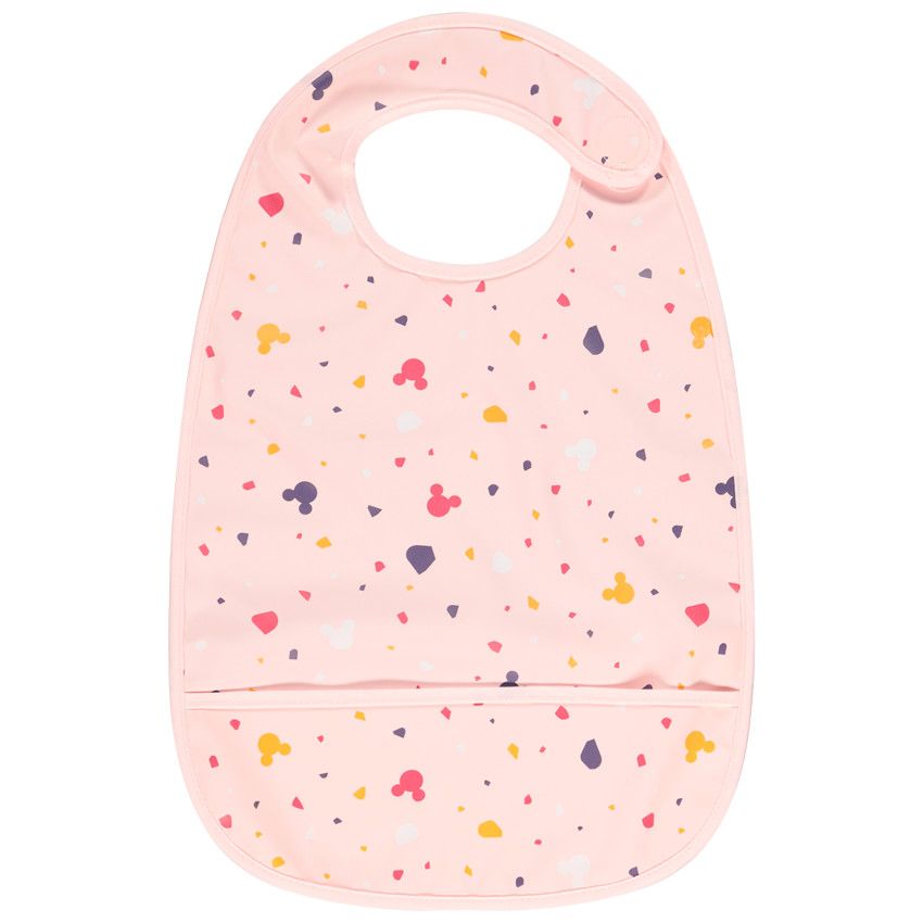 Bavoir plastifié à scratch Disney Minnie - Rose