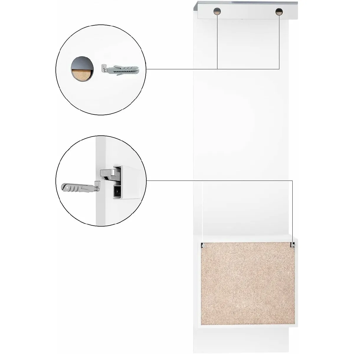 MPC Porte-Manteaux Blanc et Gris Sable