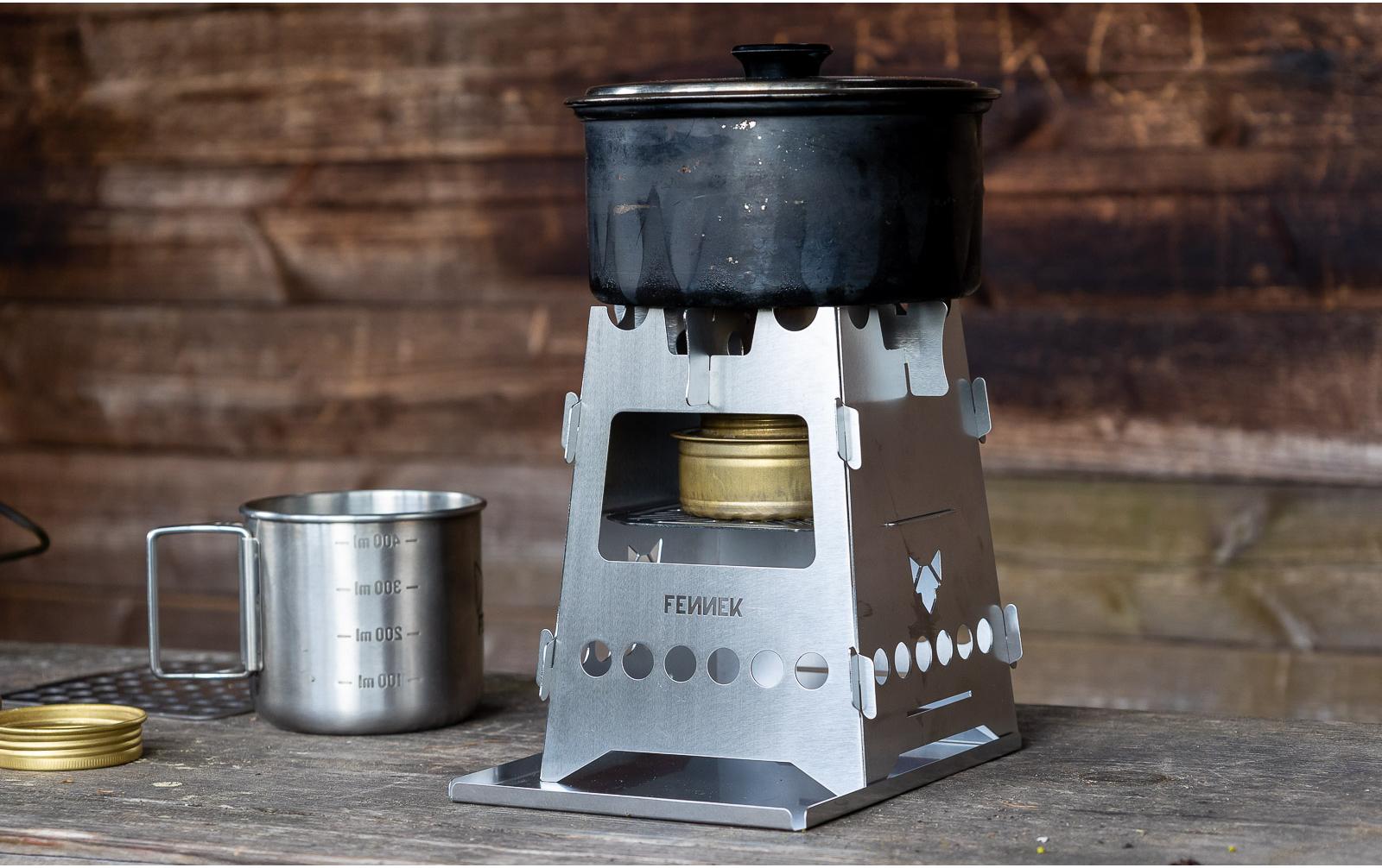 Campingkocher Hobo Basic, EdelstahlMultifunktionaler Kocher und Grill