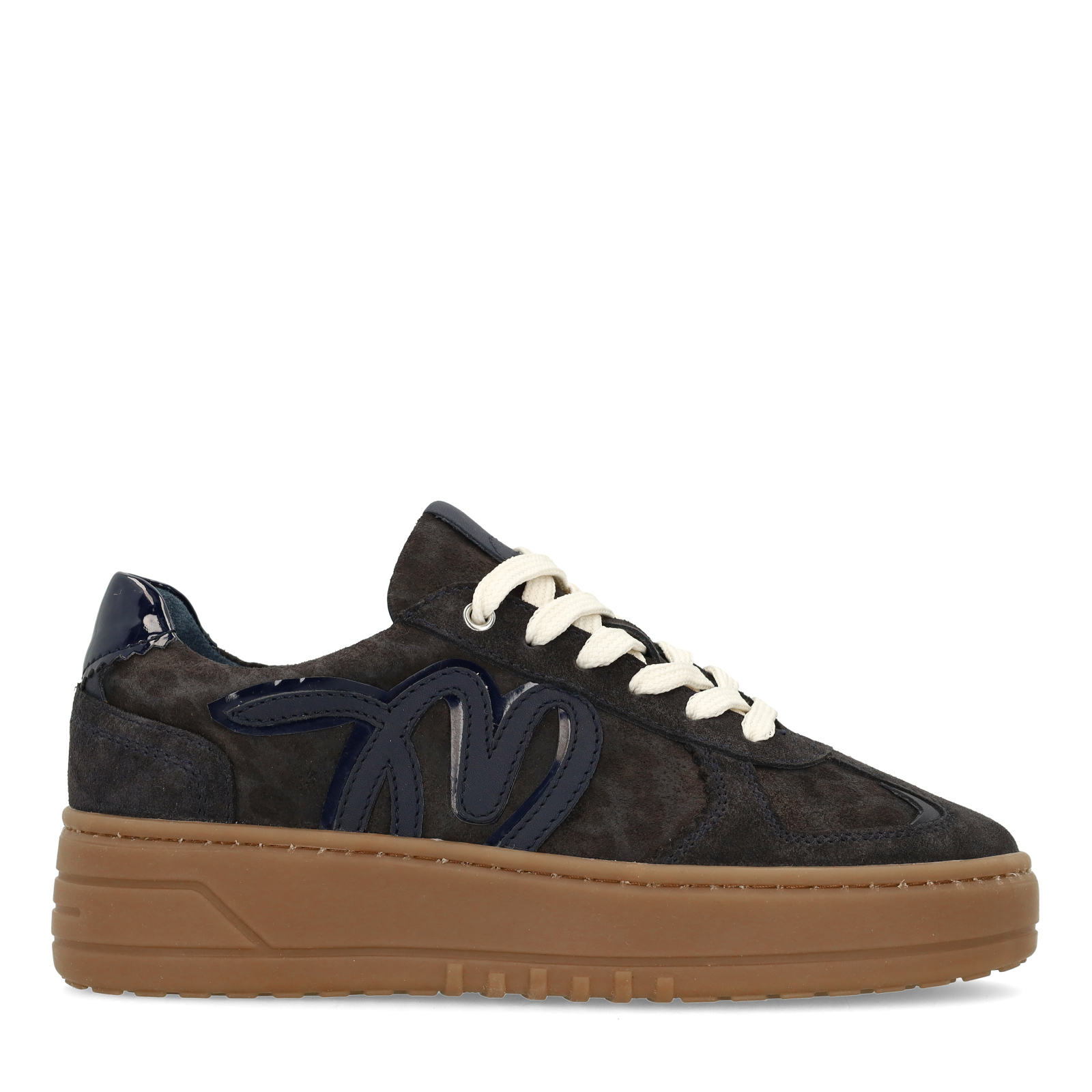 Donkerblauwe suède sneakers