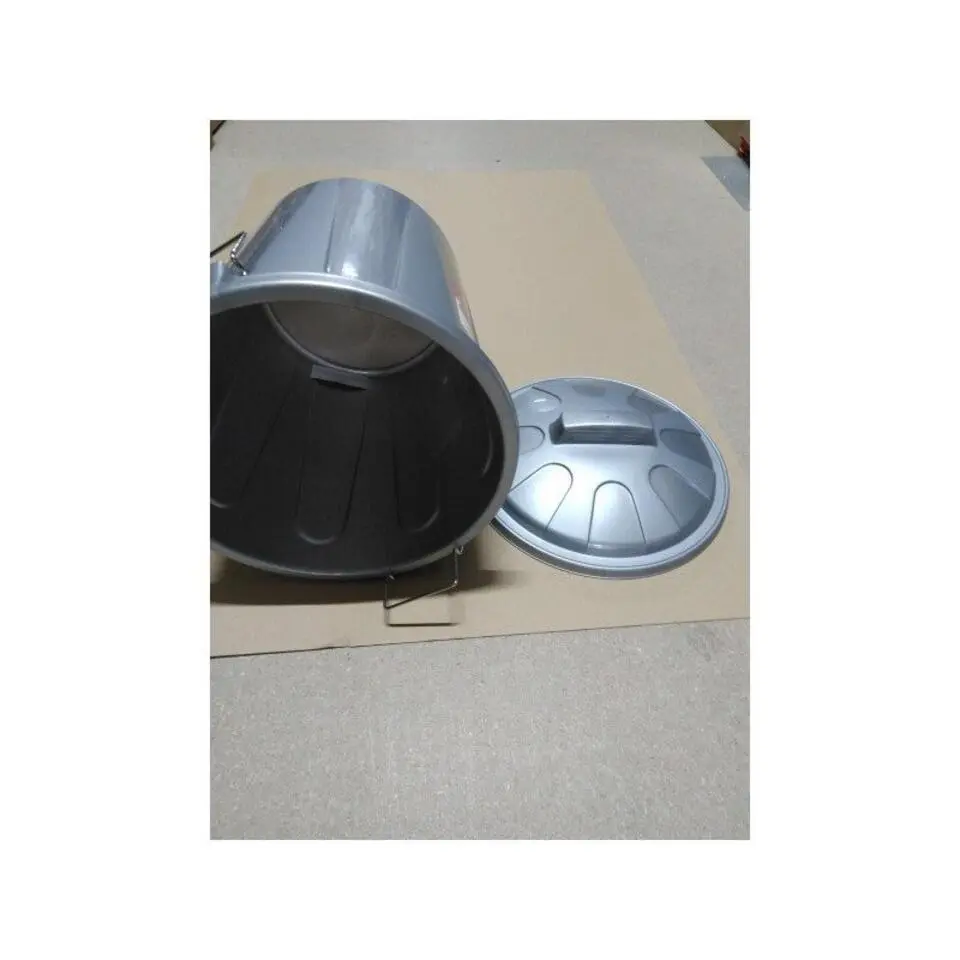 Forte Plastics Afvalbak - zilverkleurig - afvalemmer met deksel - 21l
