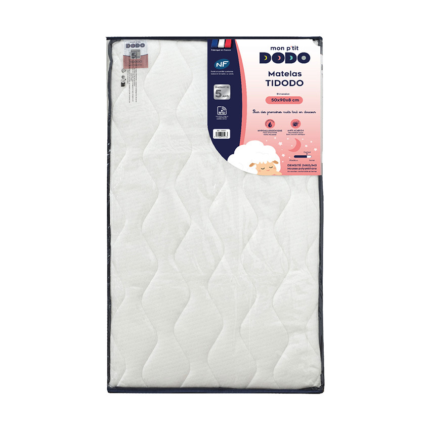 Matelas pour berceau Tidodo face été/face hiver 50 x 90 cm