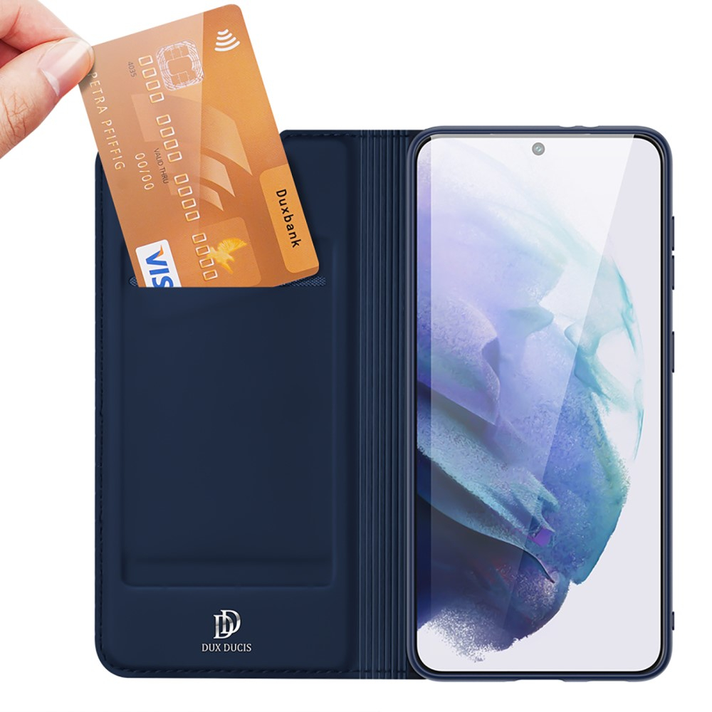 Samsung Galaxy S22 5G Flip Wallet Cover Leder Tasche - Dunkelblau