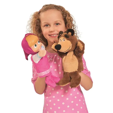 Simba Mascha und der Bär Handpuppe mit Vinylkopf
