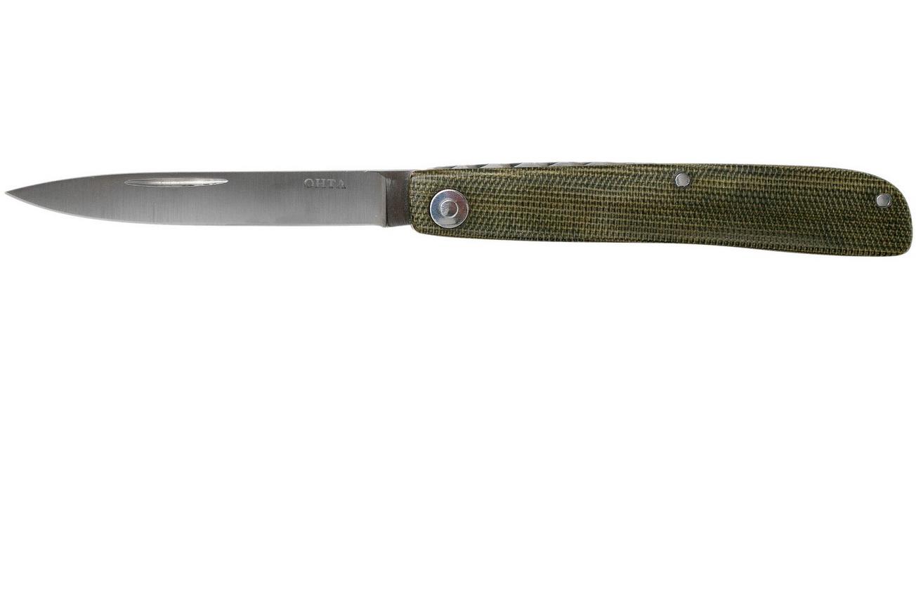 Ohta OLF SS FK Ohta Light Folder zakmes, green canvas micarta
