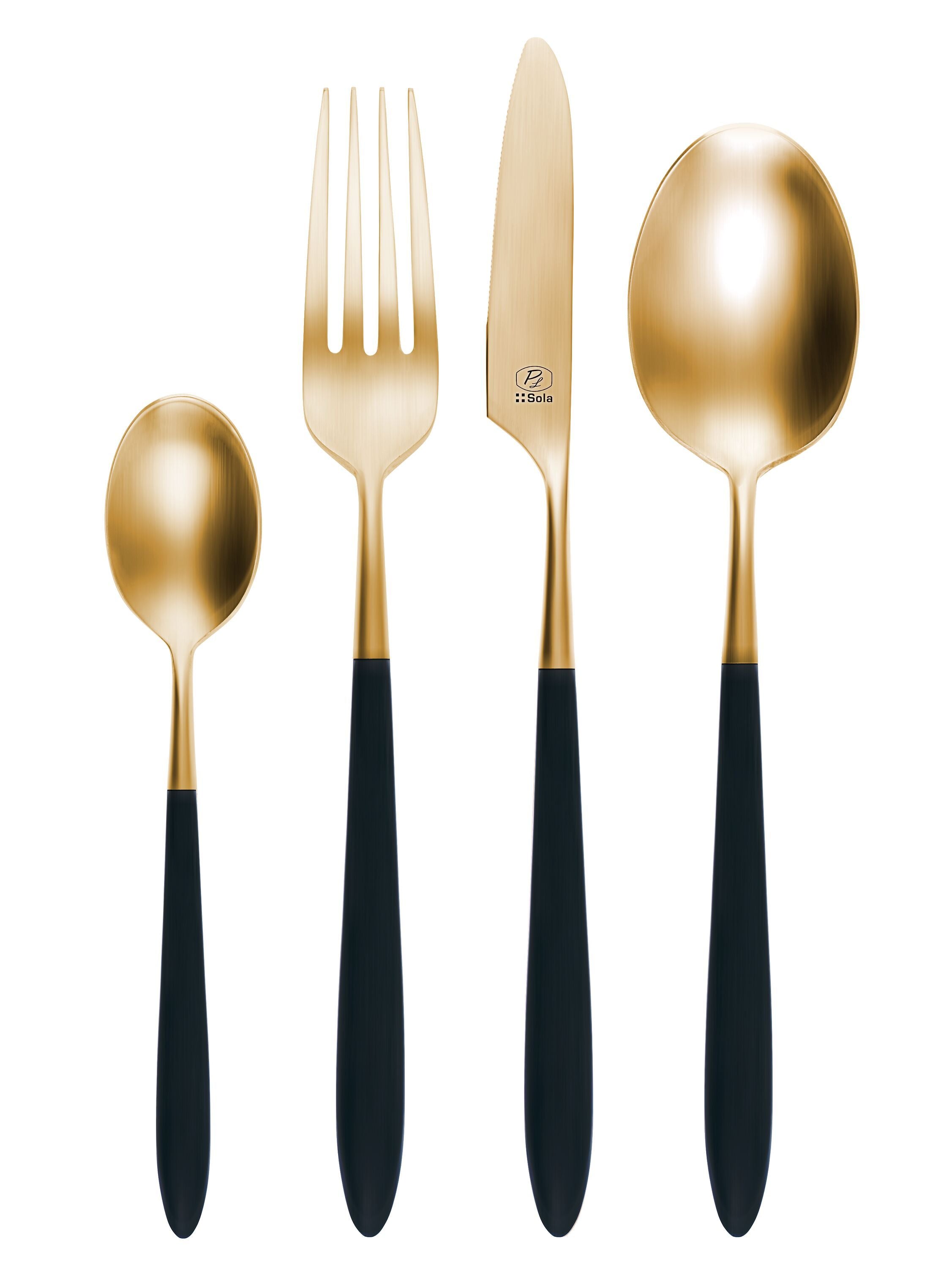 SOLA GAYA EXETER Besteck-Set - Gold, Schwarz