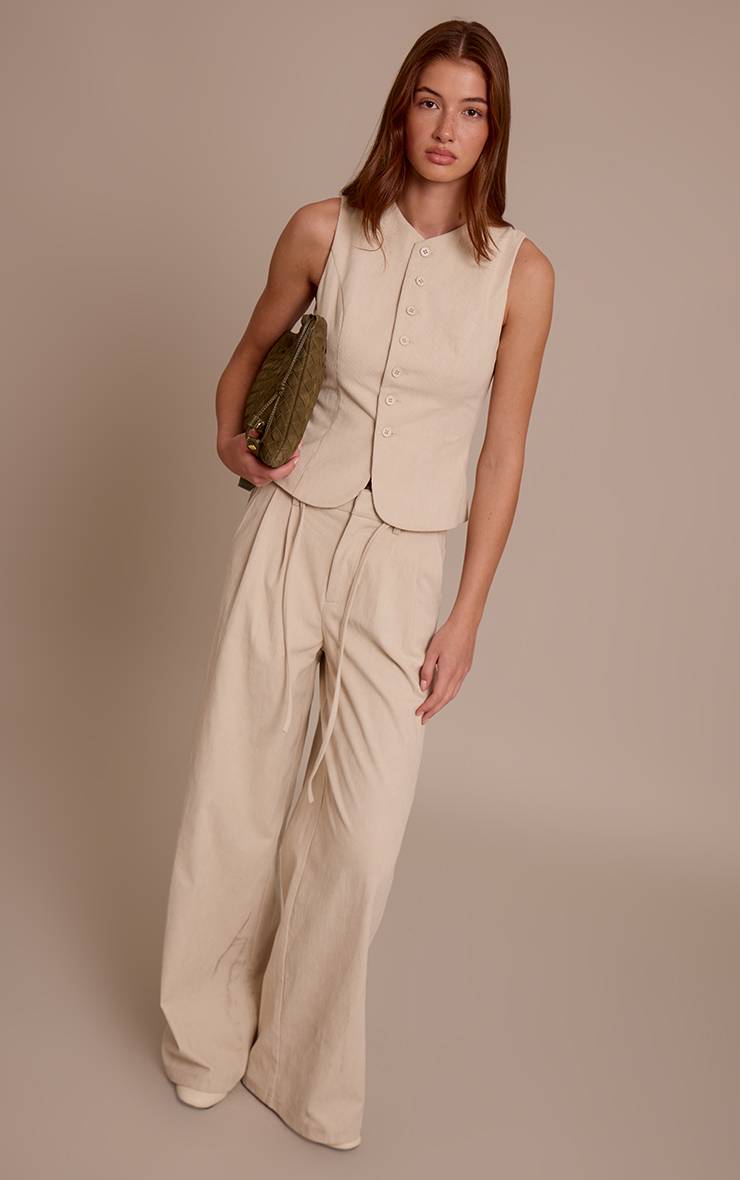 Sable Gilet Ajusté En Velours Côtelé