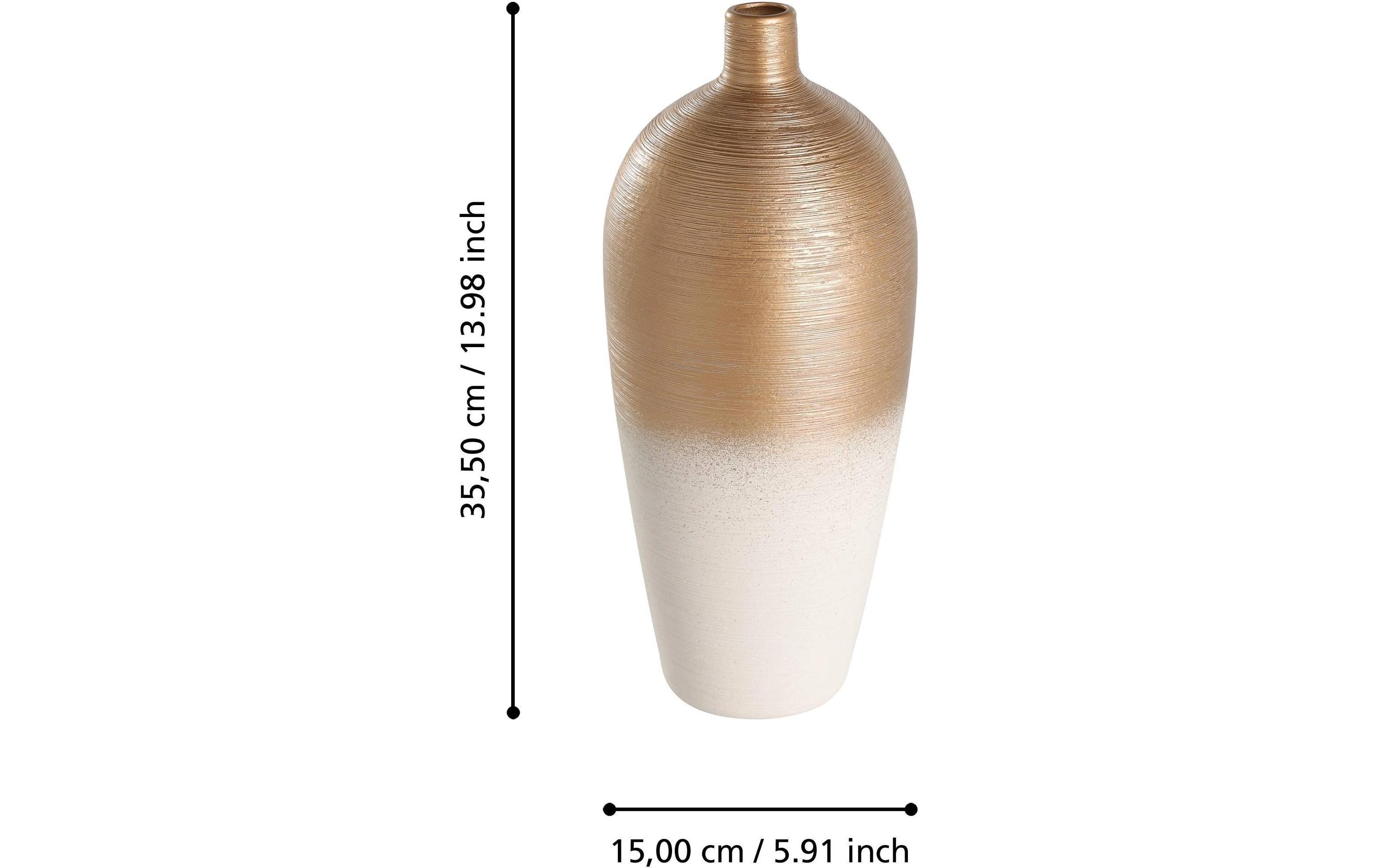 Vase Saryksu 35.5 cm, Gold/WeissBlumenvase