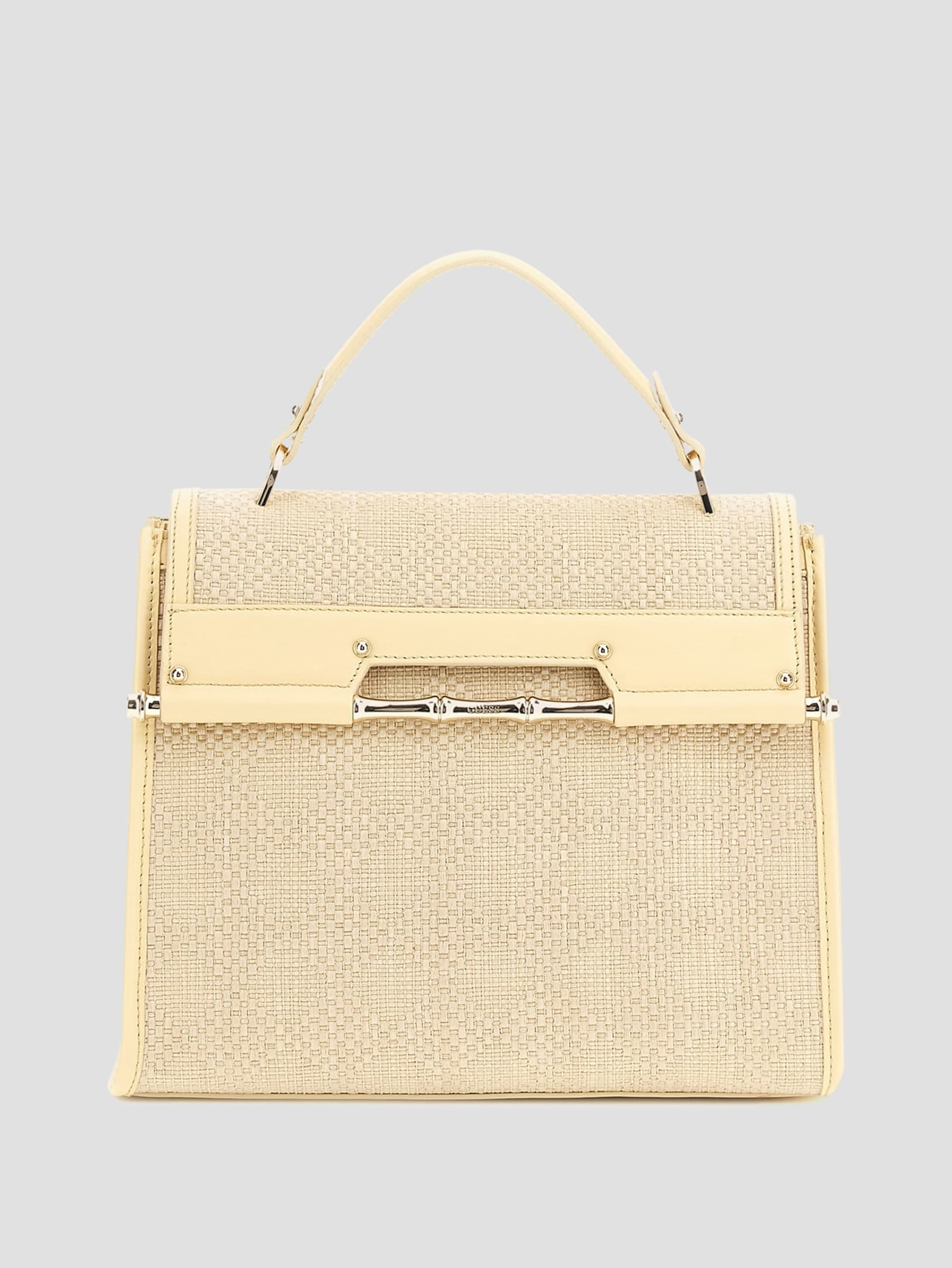 Bolsa estilo Iris em couro e ráfia
